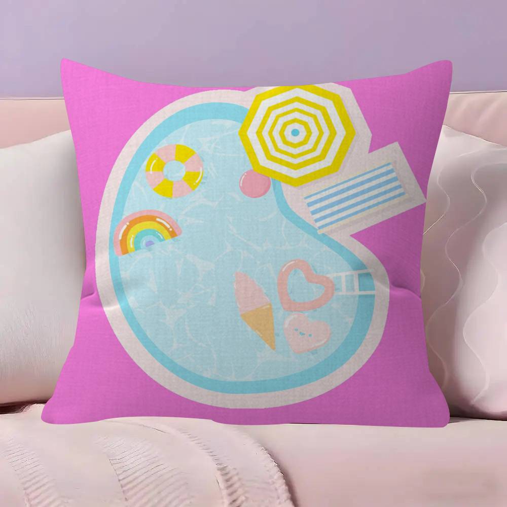 Summer Pool Party   Cushion Cover Pillowcase Upholstery Sofa Throw Pillow Home Decor Pillowcas