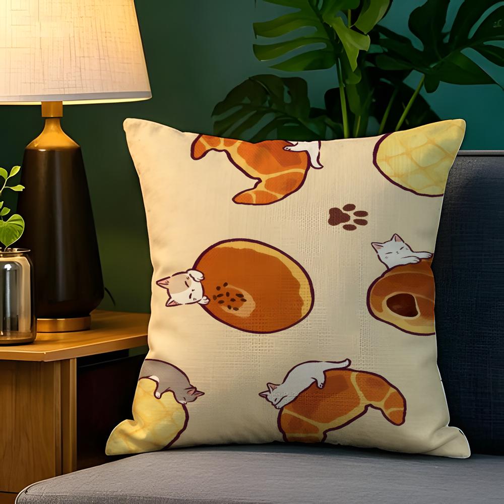 Summer Animal Plant Floral Decorations 2 Pillow Case Natural Linen Pillow Case Double-Sided Decor Sofa Pillowcase Home Decor