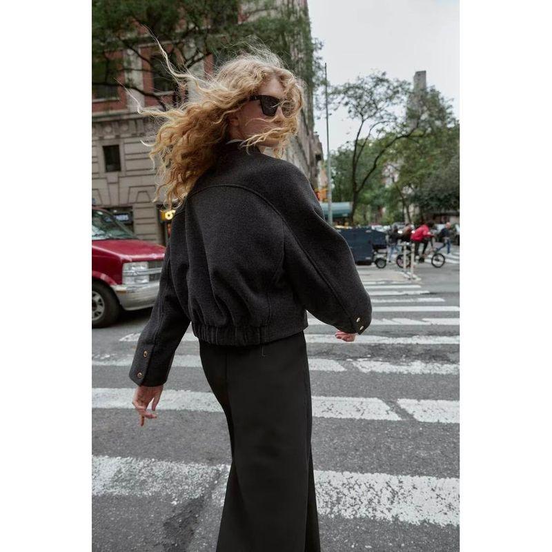 Za New Fall Women's Clothing 2025 Fashion Wind Elastic Hem Soft Pilot Jacket Outwear 8741221