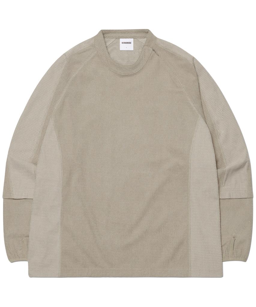 Nomaenyueol Heavy Waffle Long Sleeve Tee - Light Gray