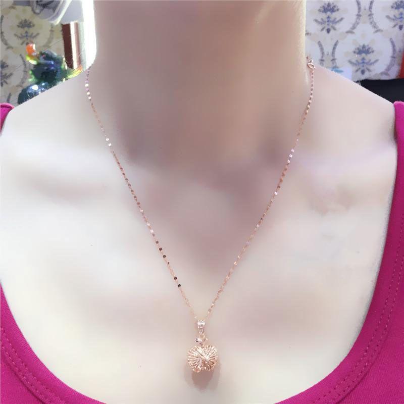 Purple Gold Brushed Apple Pendant European Fashion Exquisite Design Colored Gold Plated Rose Gold Necklace
