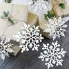 12pcs Large White Snowflake Ornaments -Durable Plastic for Christmas Tree and Winter Wonderland Decorations,Christmas Ornaments