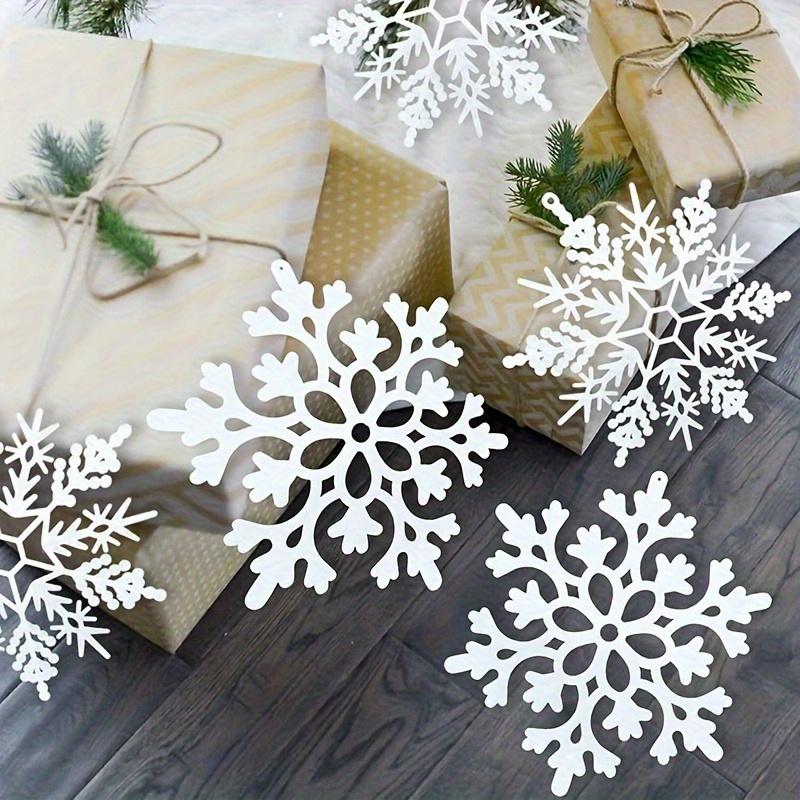 12pcs Large White Snowflake Ornaments -Durable Plastic for Christmas Tree and Winter Wonderland Decorations,Christmas Ornaments