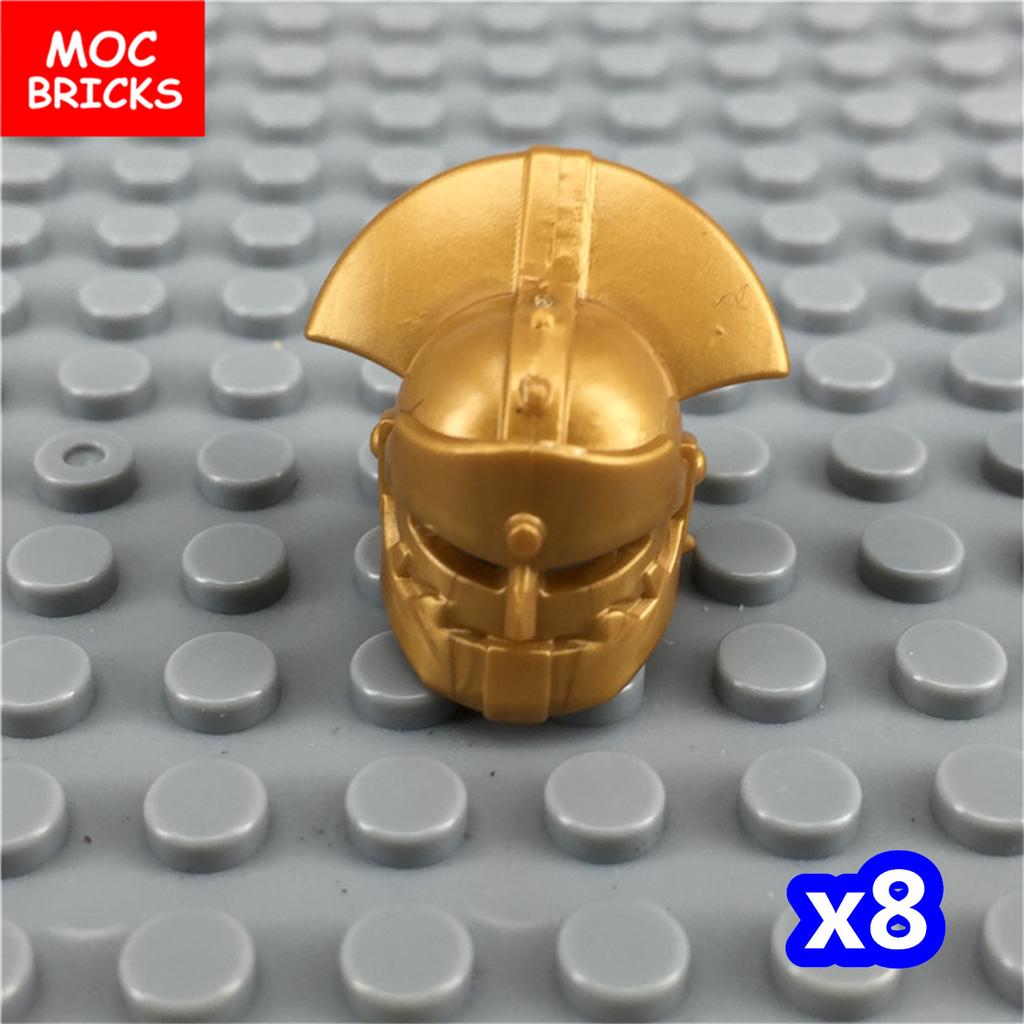 MOC Bausteine Mittelalter Ritter Rom Waffe Goldenes Schwert Schild Speer Hellebarde Helm Actionfigur Pädagogischer Baustein Geschenke