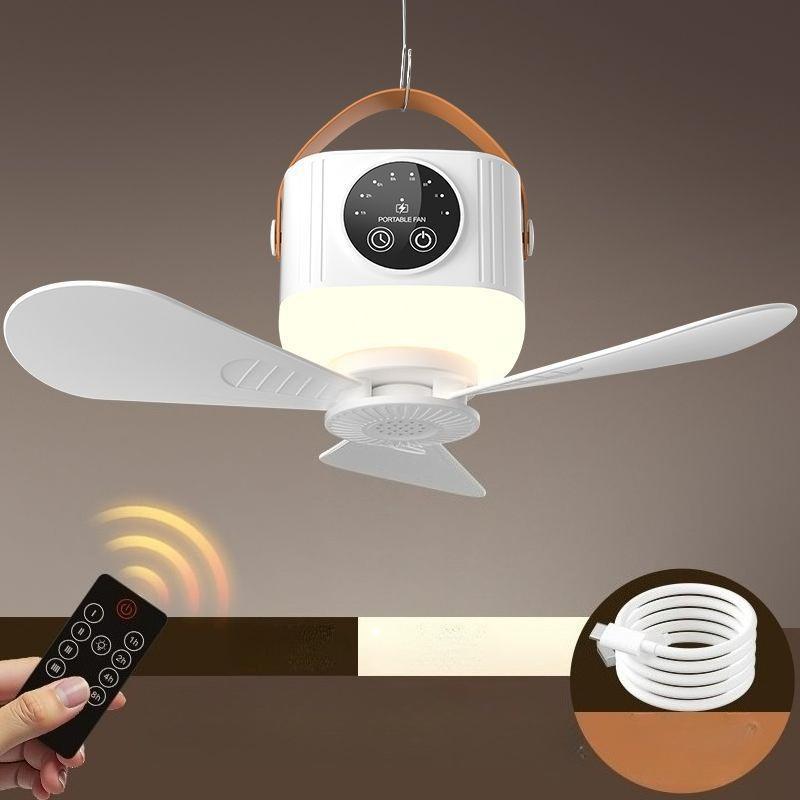7200mah Wireless Portable Ceiling Fan With Remote, Usb Rechargeable Hanging Fan With Hook For Bedroom Tent Camping Outdoor