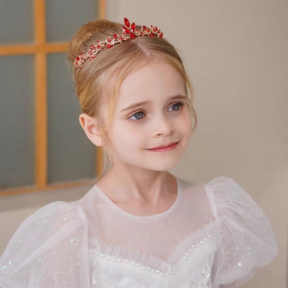 Simple Baroque Crystal Crown Tiara Elegant Design Crystal Rhinestone Princess Crown Sweet Style Bridal Crown Photography Props