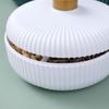 Round Plastics Divided Serving Tray with Lids Individual Dishes Storage Containers Serving Platter for Snack Fruit