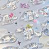 Cute Sanrio Kuromi My Melody Cinnamoroll 3D Relief Stickers Kawaii Cartoon Crystal Decoration Sticker DIY Laptop Phone Toy Gift