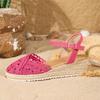 Women's Breathable Wedge Espadrille Buckle Sandals - Fashionable Plus Size Thick Sole Sandals