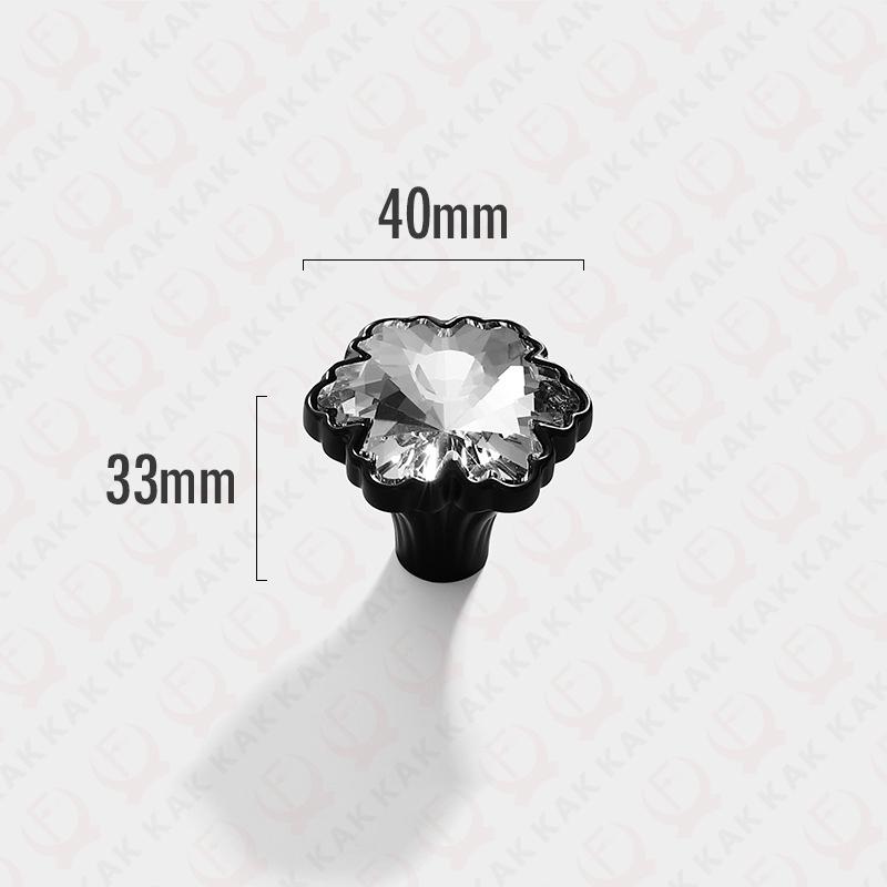 

KAK Snowflake Crystal Diamond Furniture Handles Cabinet Knobs and Handles Black Kitchen Handle Shoe Cabinet Drawer Knobs Hardwar