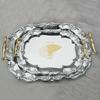 Spot Nordic style thickened round tray Hotel western restaurant buffet tray Household pastry  Teacup