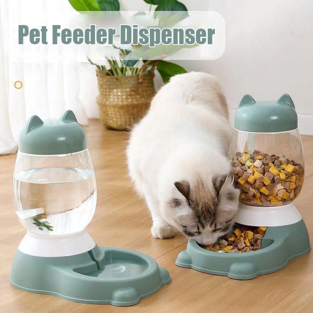 Plastic Pet Feeder Dispenser 2.2L Large Capacity Pet Drinking Bowl Cat Dog Food Water Bowl  Cat
