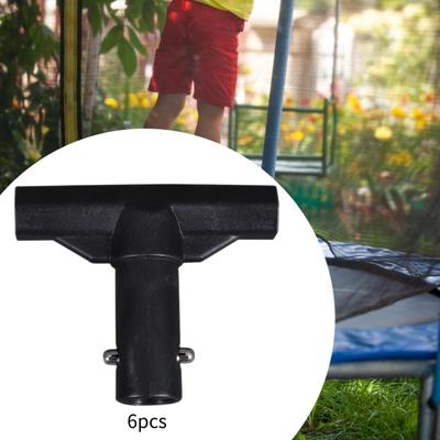 6 Pieces Trampoline Enclosure Pole End Caps T Shaped Pipe Sleeves Reusable Joint Parts Tube