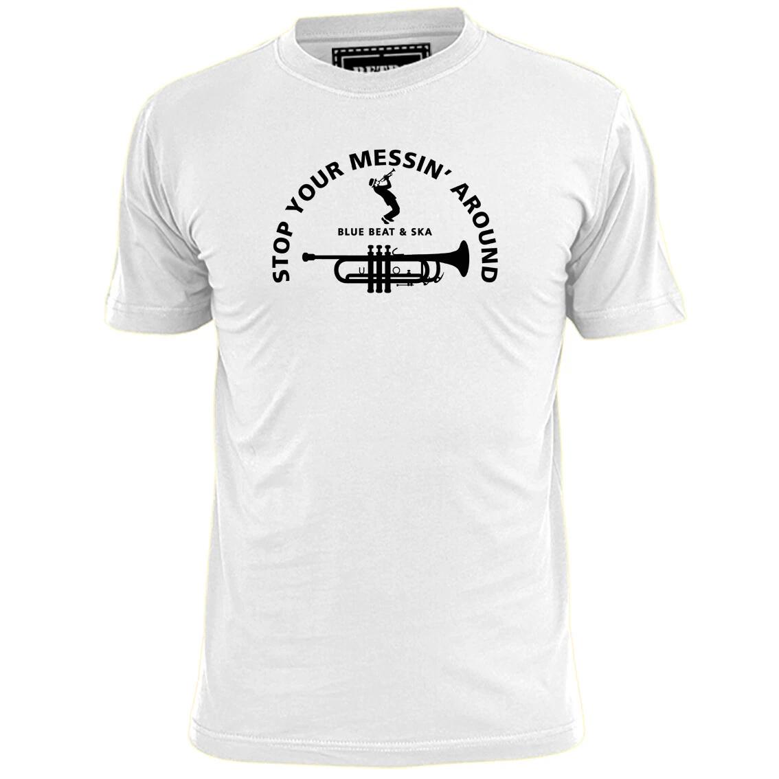 Mens Stop Your Messin Around 2 Tone Ska T shirt Specials Madness Hall Rude Boy L