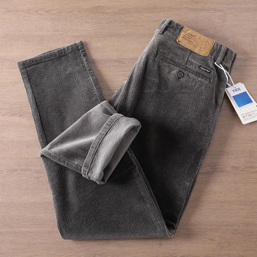 

Чоловічі вільні вельветові штани прямого крою у стилі ретро, важкі 36 темно-сірий