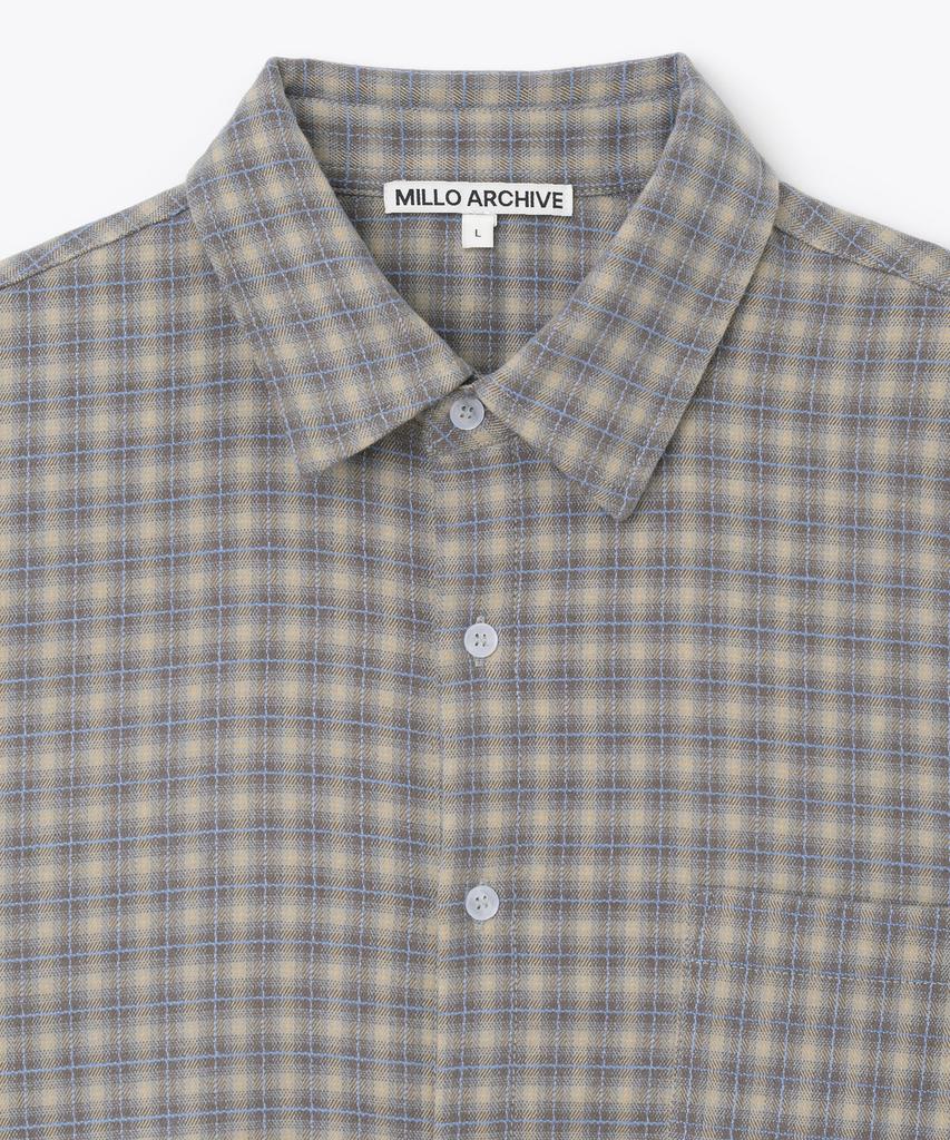 MILLO ARCHIVE Mute Plaid Check Shirt [Blue Brown]