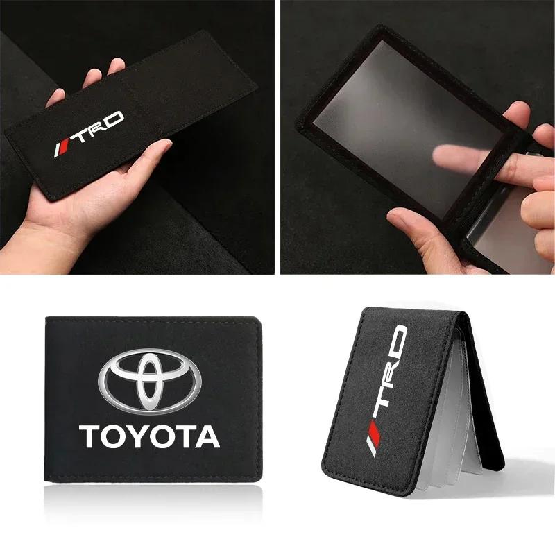 1Pcs Car Emblem Driver License Cover ID Credit Card Holder For Toyota C-hr Prado Rav4 Yaris Hilux Prius Avensis Corolla Camry