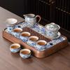 New Ru Kiln Kung Fu Tea Set Home Office Ceramic Teapot Teacup Tea Tray Tea Table A complete set