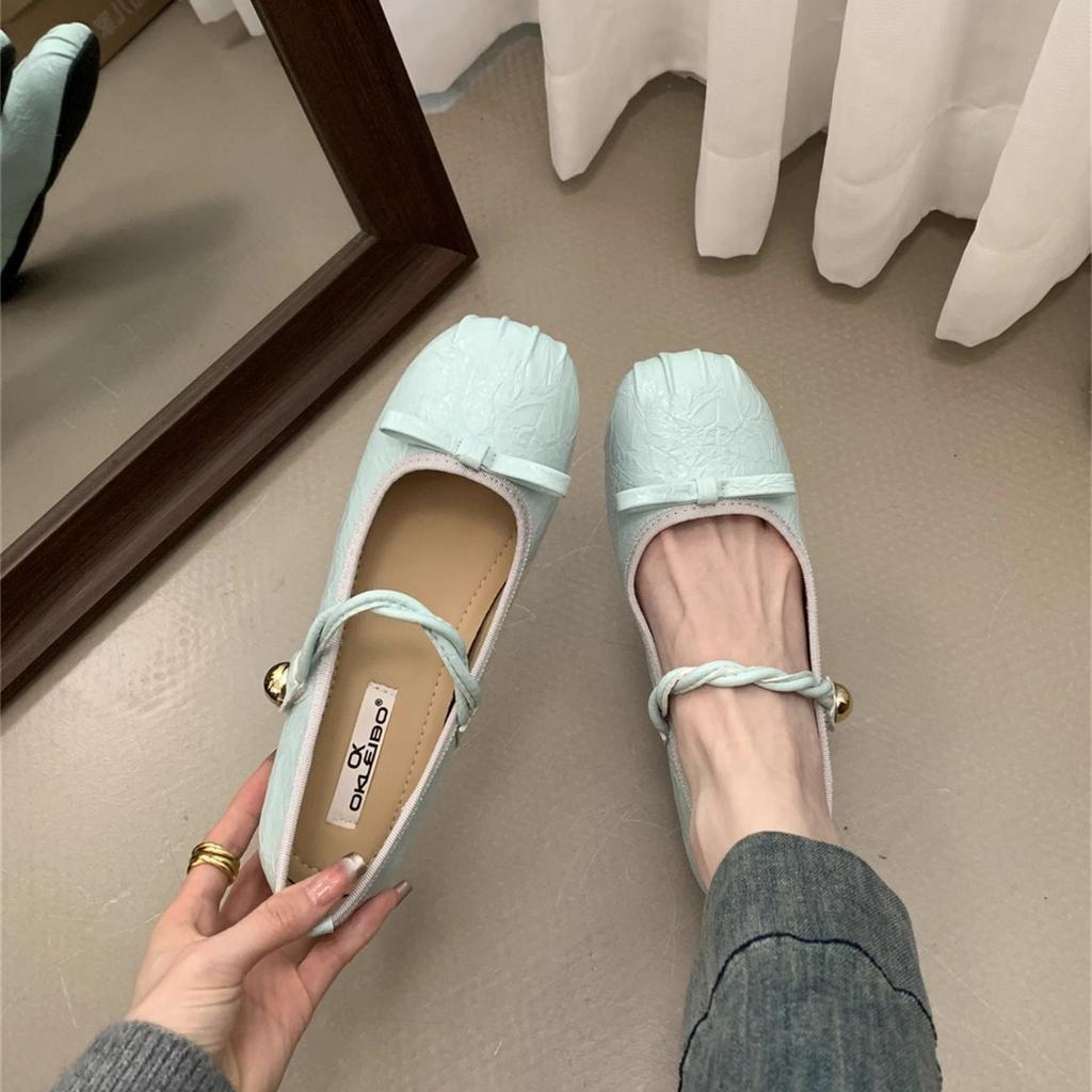 Inner height increase silver light mouth single shoes women's 2025 new Korean version with skirt gentle fairy thick-soled Mary Jane shoes