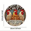 Metal Wall Sign Kimchi Chicken Flat Round Tin Poster Bar Decor 30cm