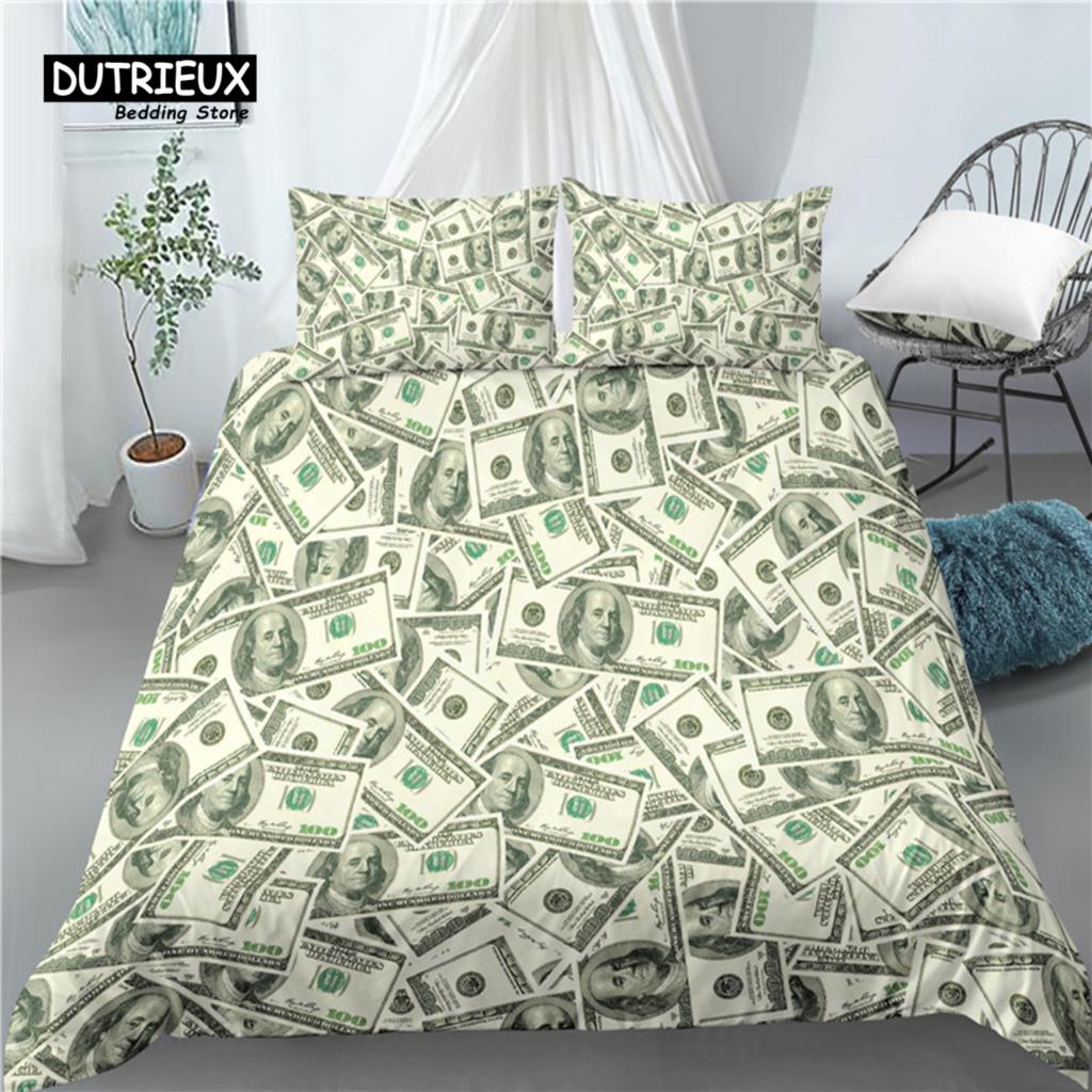 

Домашняя жизнь Роскошь 3D Деньги Печать 2/3 шт Удобный Пододеяльник Наволочка Постельное белье Комплекты Queen и King Размер EU/US/AU EU single(135x200cm)