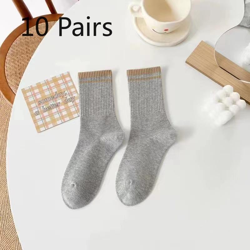 10 Paar Damen Herbstmode Neuer Stil Freizeit In der Tube Frotteesocken