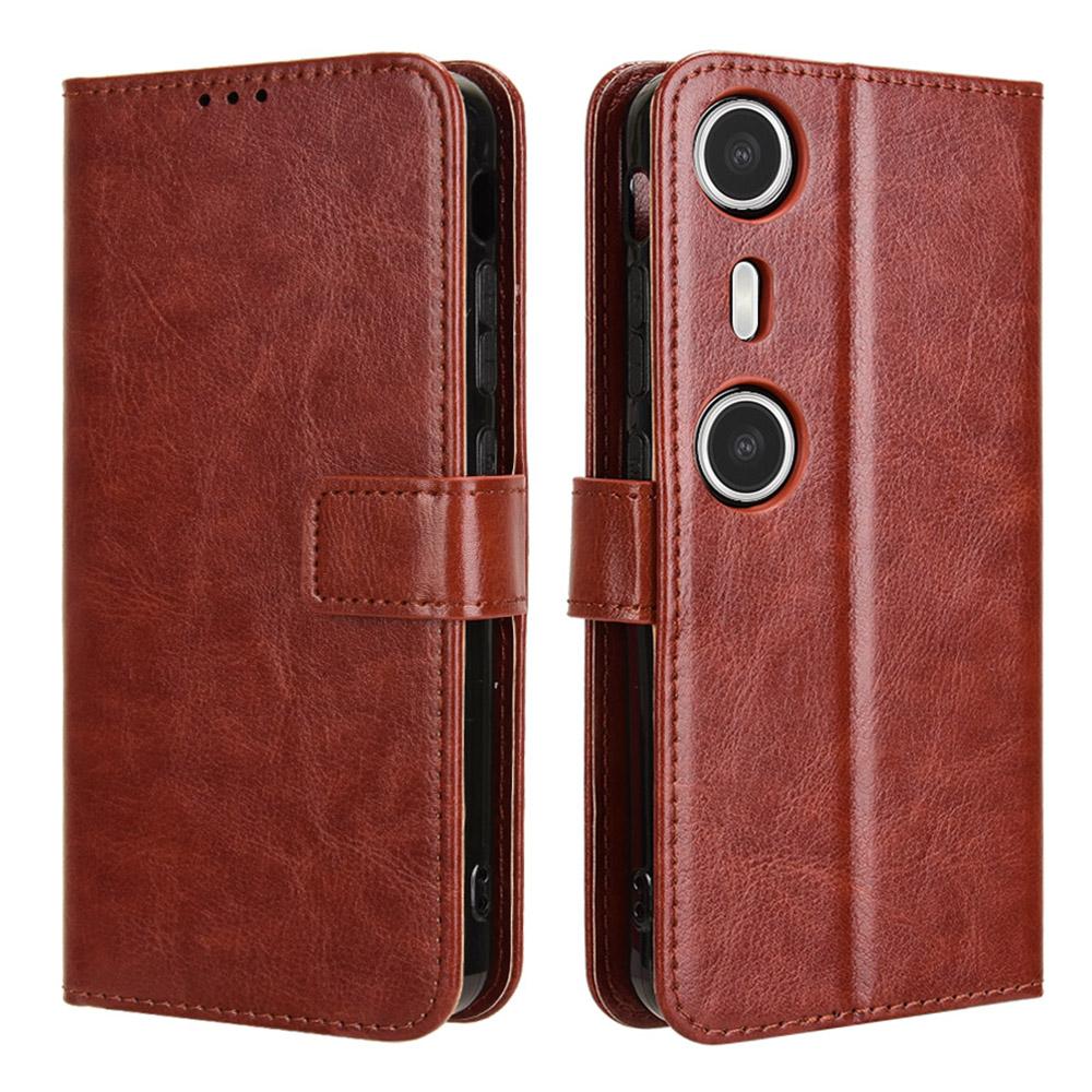

For XREAL Beam Pro Case Crazy Horse Texture PU Leather Phone Wallet Cover A
