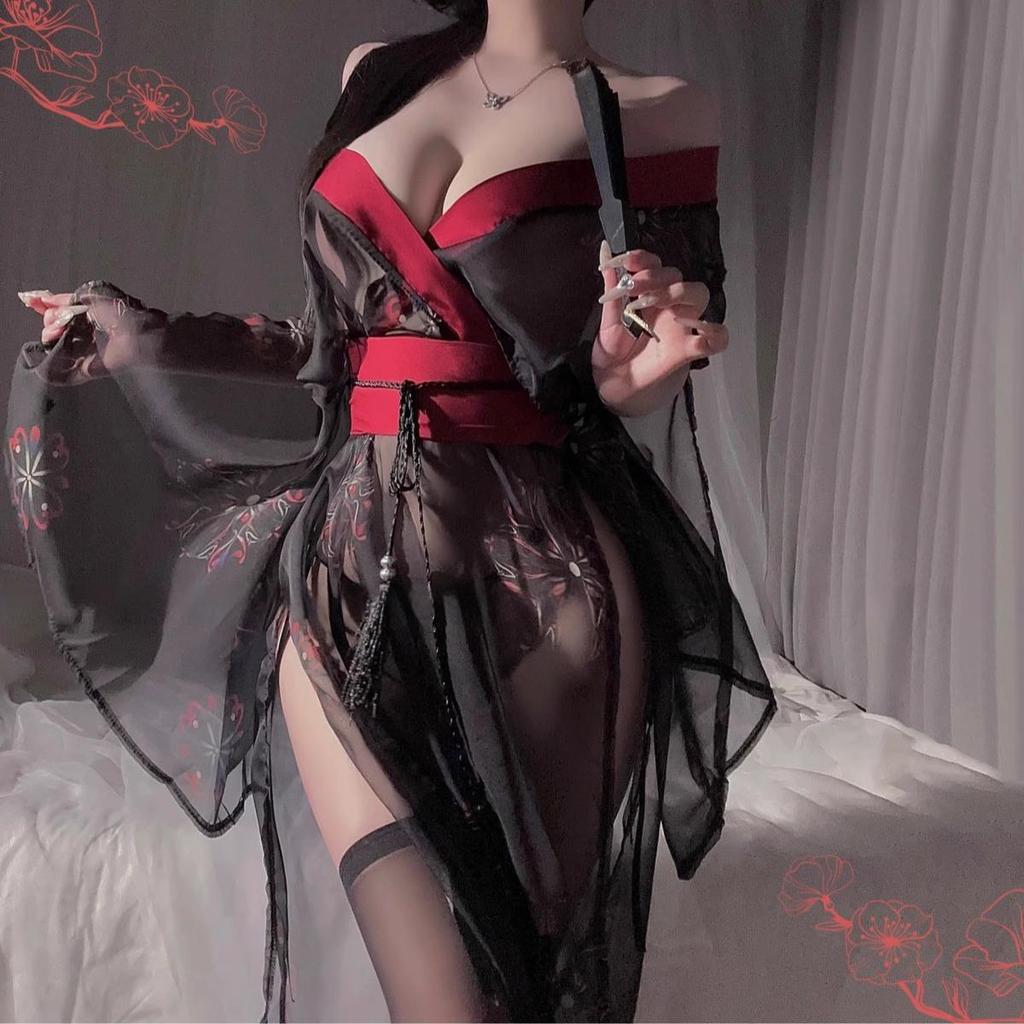 Seductive Hanfu-Style Lingerie Set: Temptation Sleepwear with Quick Release