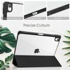 For iPad Air 11 (2025)/(2024) Clear Case PU Leather Auto Wake Sleep Protective Cover with Pen Slot