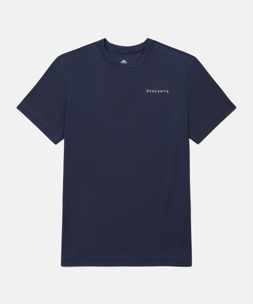 DESCENTE Label Lock Wording Graphic Short Sleeve T-Shirt Navy Sr223Uts47 (A Type)