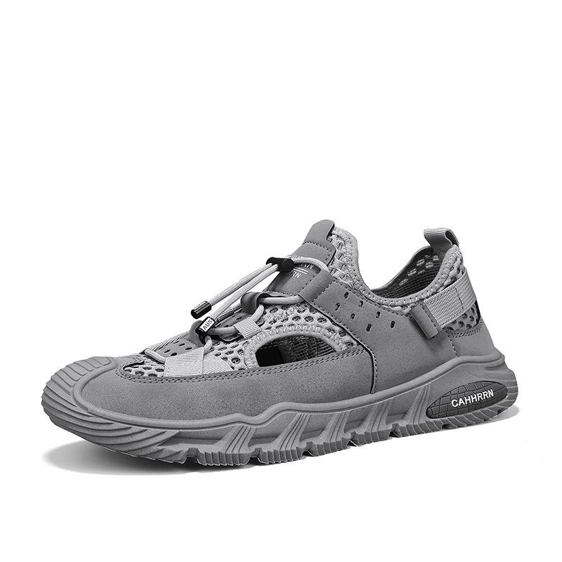

Beach sandals men s new summer baotou mesh hollow breathable sports casual non-slip deodorant driving men s shoes 44