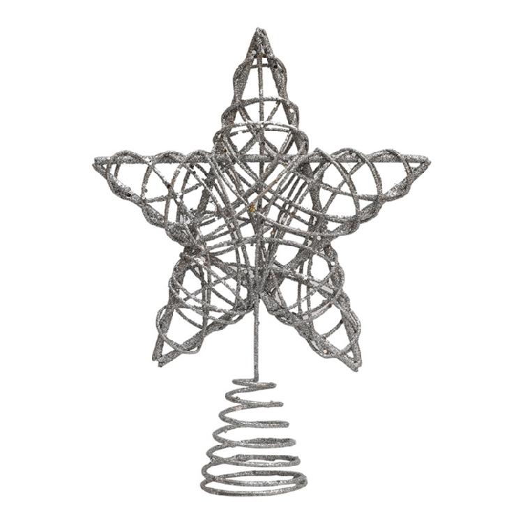 Sparkling Small Christmas Star Toppers Delicate Star Toppers for Christmas Tree Elegant Holiday Decoration