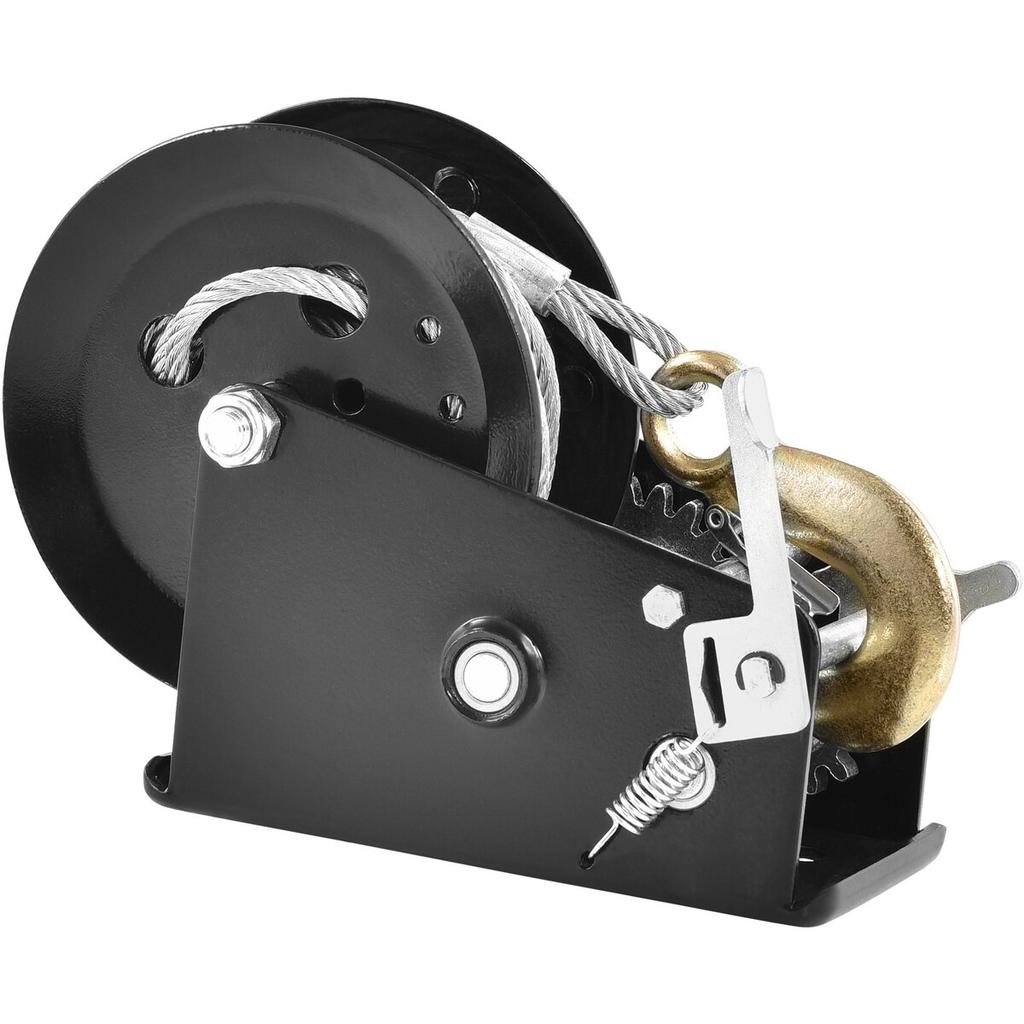 Hand Winch, 3500 lbs Pulling Capacity, Boat Trailer Winch Heavy Duty Rope Crank with 33 ft Steel Wire Cable and Two-Way Ratchet, Manual Operated Hand