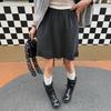 Petite Dark Gray Lace Knit A-Line Mini Skirt with Drawstring - Autumn/Winter Style for Women