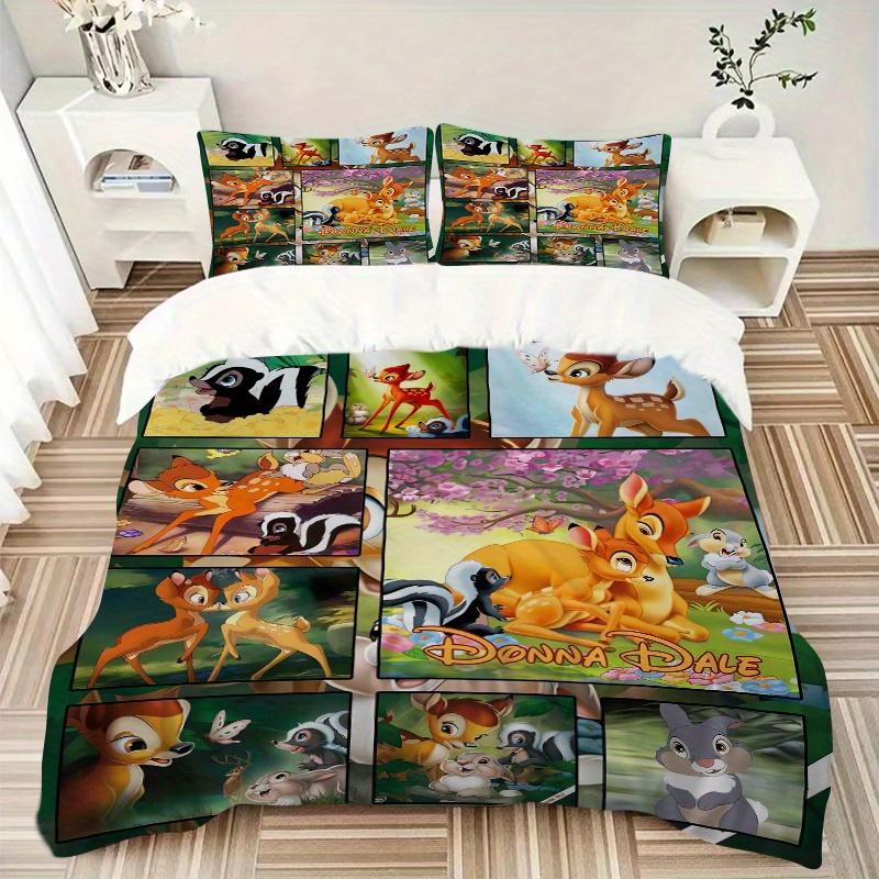 3pcs Bambi & Friends Printed Bedding Set, Soft and Comfortable Quilt Cover for Bedroom, Guest Room S012