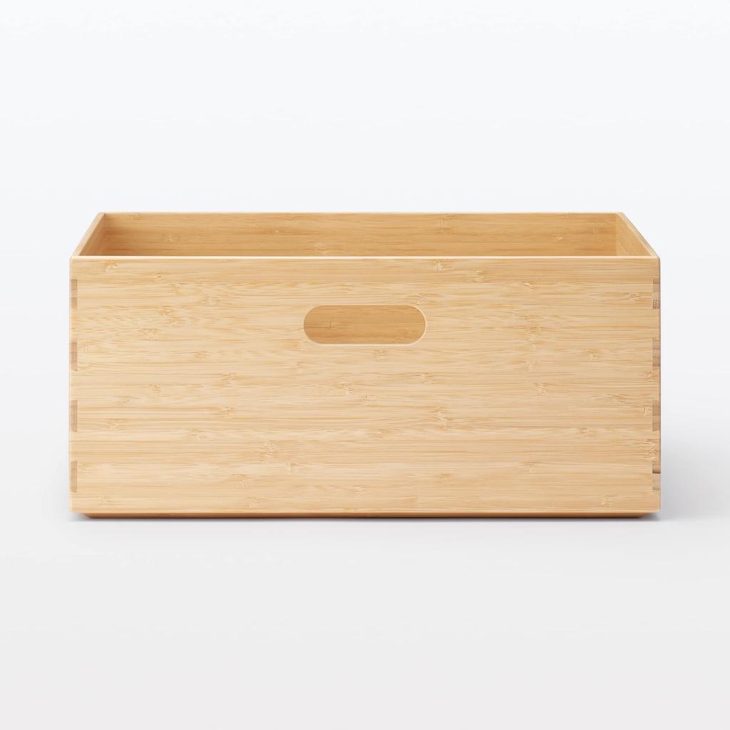 MUJI Stackable Bamboo Rectangular Storage 37cm W X 26cm D X Product Number Suitable for Clothing Storage Box, Medium, 16.5cm H, 12047308,