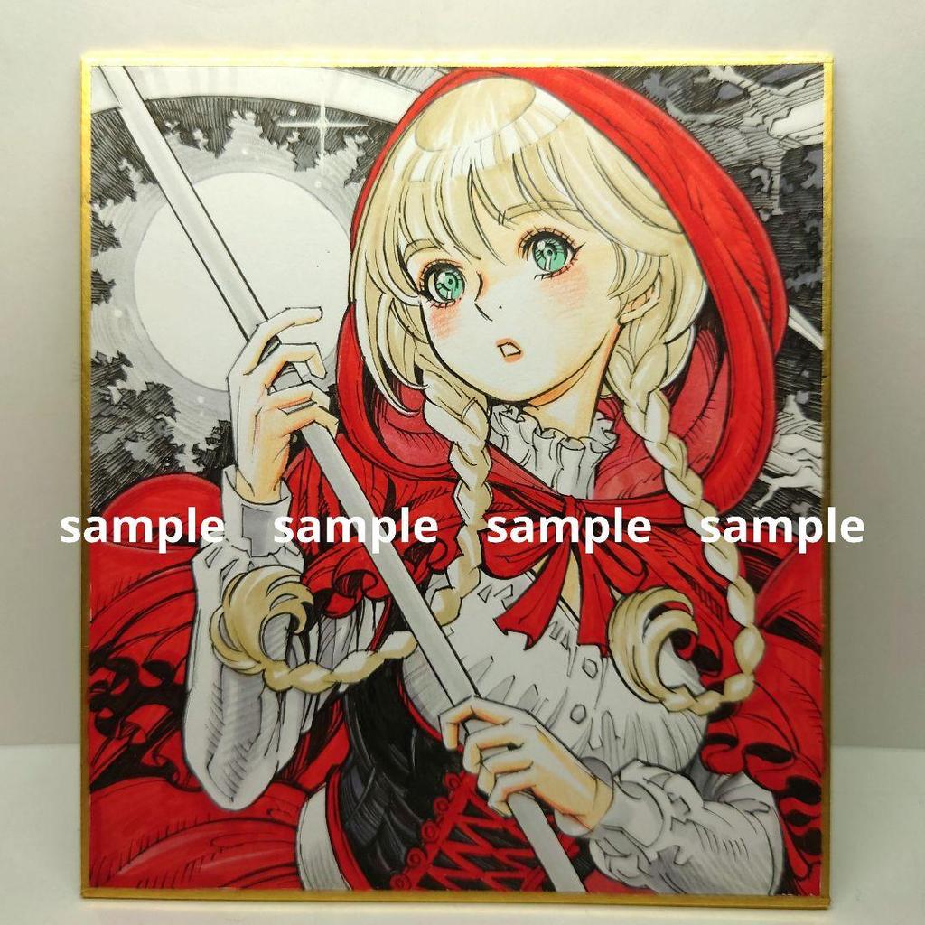 [USED] Hand-drawn Illustration 227 Original Original Drawing Doujin "Little Red Riding Hood's Scythe In the Moonlight