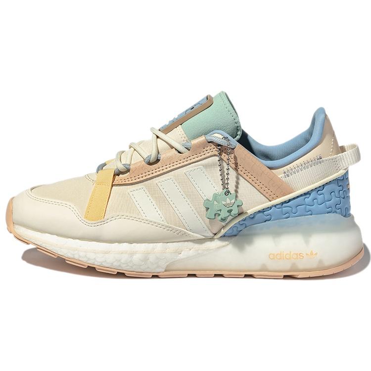 adidas originals Unisex ZX 2K Boost Pure Low-Top Running Shoes Beige/Yellow Men s GZ3416 EU 38⅔
