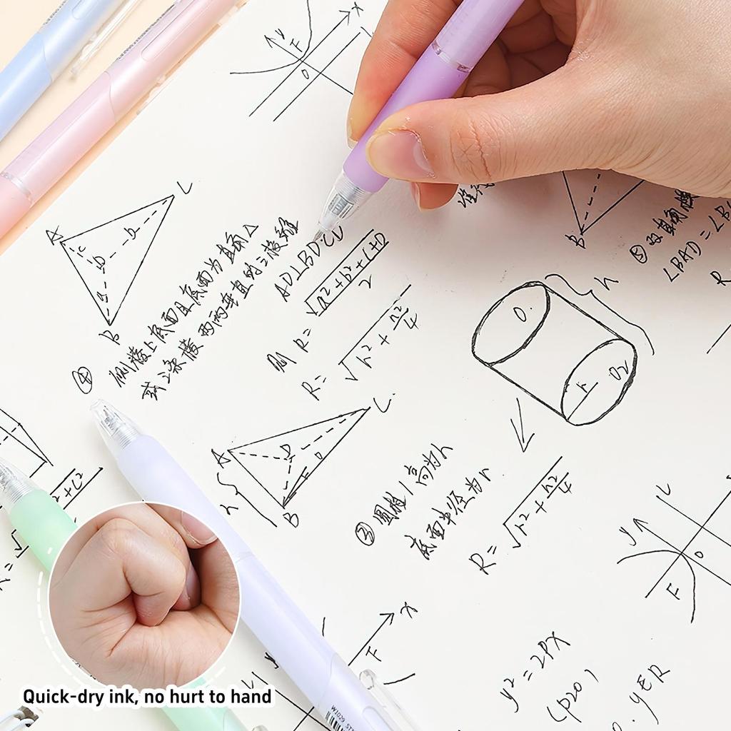 5-teiliges Gelschreiber-Set „Coffee Time“ mit Milchschaum, 0,5 mm, Kugelschreiber, schwarze Geltinte zum Schreiben im Büro oder in der Schule