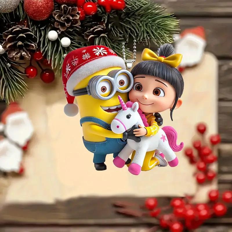 

2D Плоский Акриловий Милий Автомобільний Декоративний Підвіска Брелок One Size жовтий