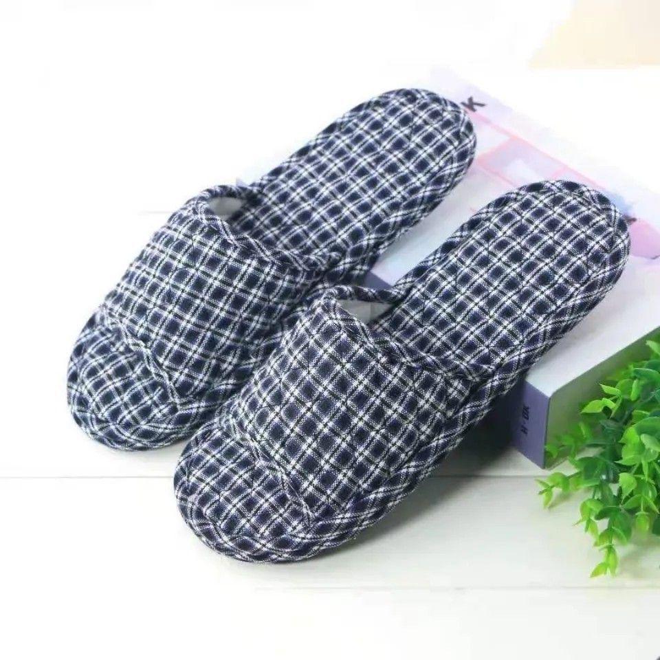 Dámské pantofle z čisté bavlny pro vnitřní použití - Měkké, tiché, pratelné v pračce pro všechna roční období