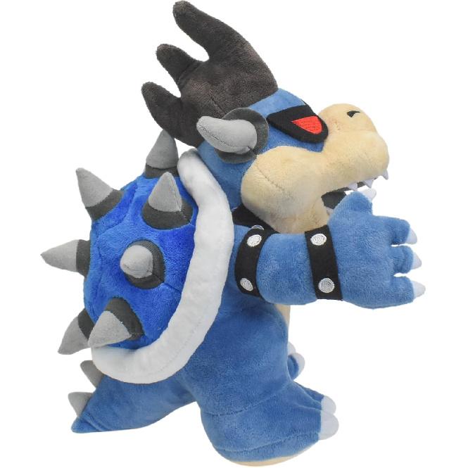 Cartoon Fire Dragon Koopa Plush 11" Anime Dark Blue King Koopa Stuffed Dolls Super All Star Collection Ornament Stuffed Doll Gift for Girls & Boys