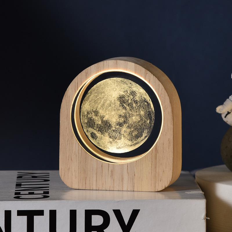 New Starry Sky White Crystal Ball 3d Inner Carving Angel Glowing Night Lights Desktop Decoration Tanabata Valentines