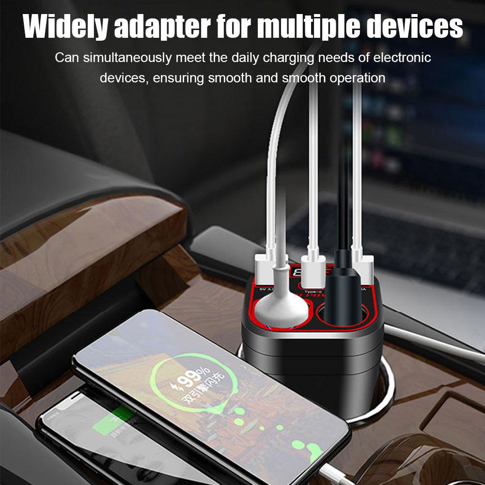 Car Power Inverter 12V/24V Universal USB 3.0 Charging Port Smart Display Automotive Part Socket Converter Car Accessories