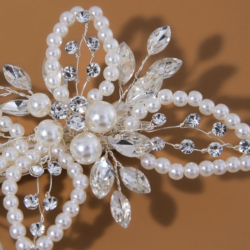 Elegant Rhinestones Pearls Hair Clip For Weddings Parties Formal Event Secure Nonslip Design Crystal Hairpin