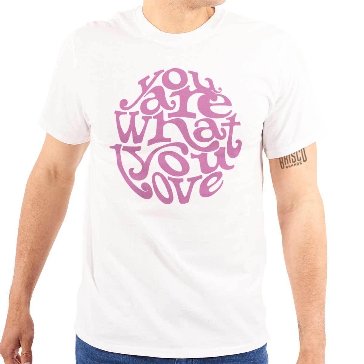 Мотивационная надпись Ты то, что ты любишь Женская или мужская футболка с круглым вырезом S