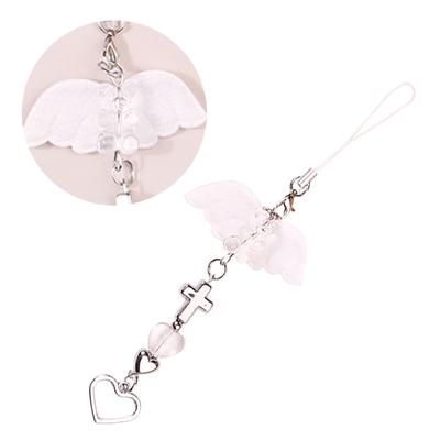 Chaîne de téléphone Aile d'ange douce Accessoire Aile accrocheuse Porte-clés pendentif Chaîne Suspensions de téléphone Bijou Ornement