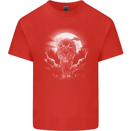 Lone Wolf In the Moonlight Unisexs Cotton TShirt Tee Top S