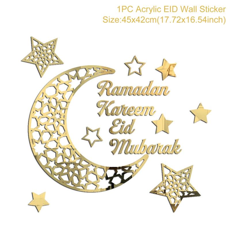 Eid Mubarak Acrylic Wall Stickers Ramadan Decorations For Home  Islamic Muslim Decor Ramadan Kareem Sticker Bedroom Wallpaper