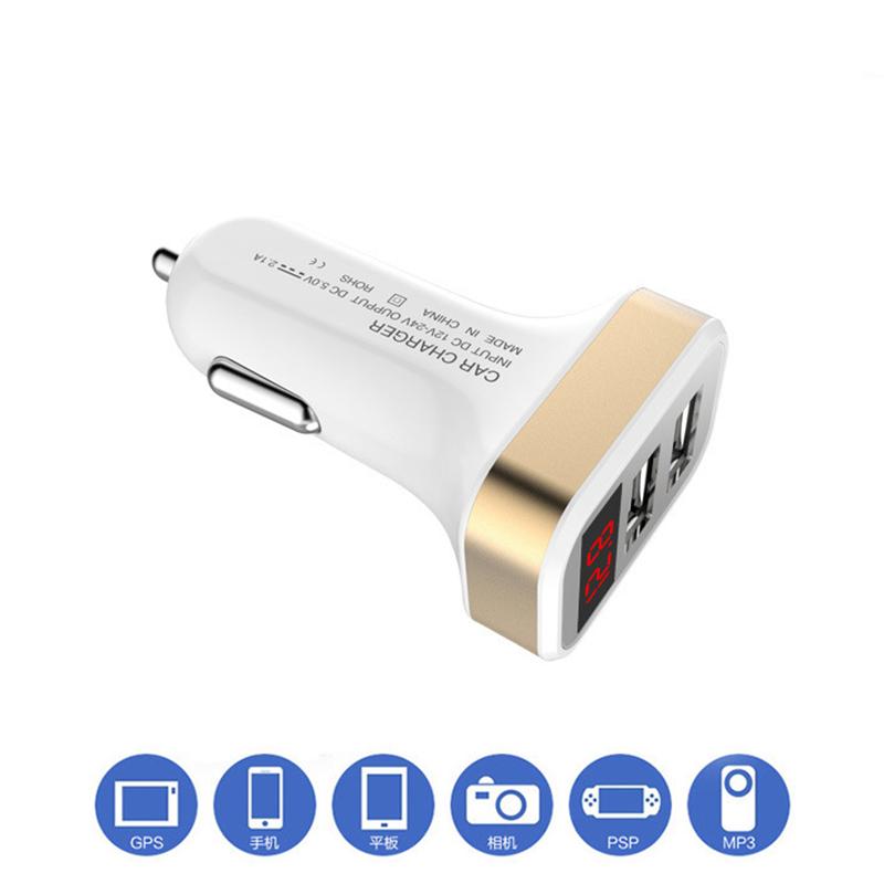 2.1a Charging Dual Usb Car Charger Adapter With Led Display For Iphone 7 6s 5s Samsung Huawei Xiaomi Zte Mobile Phones